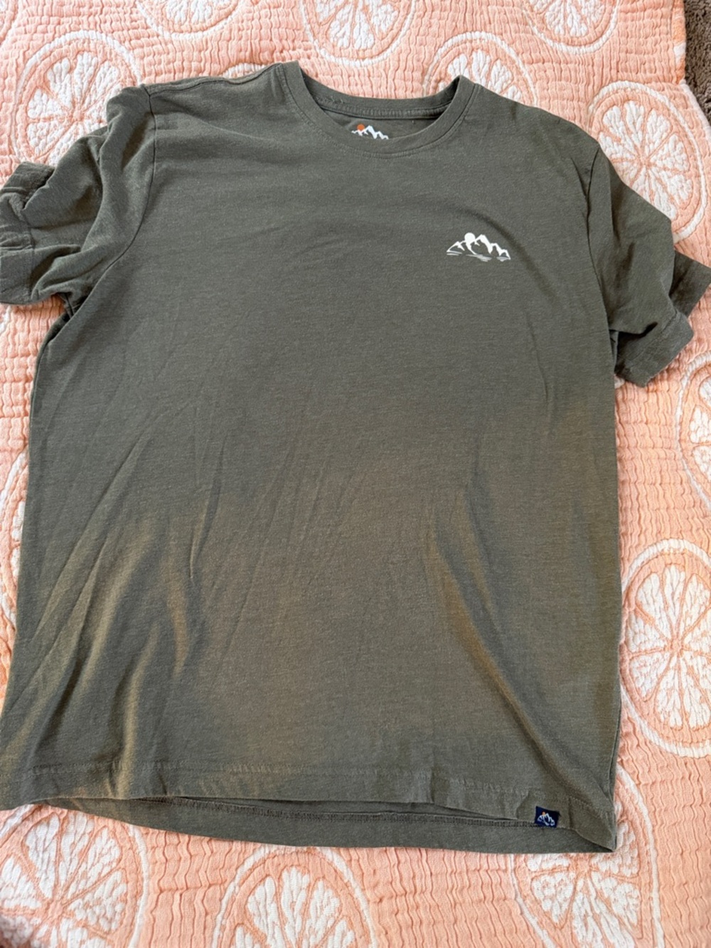 Men's Olive Short Sleeve Mountain Logo Tee
